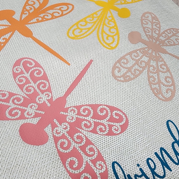 Colorful Friendship Quote Dragonfly Pillow Cover - Picture 3 of 3